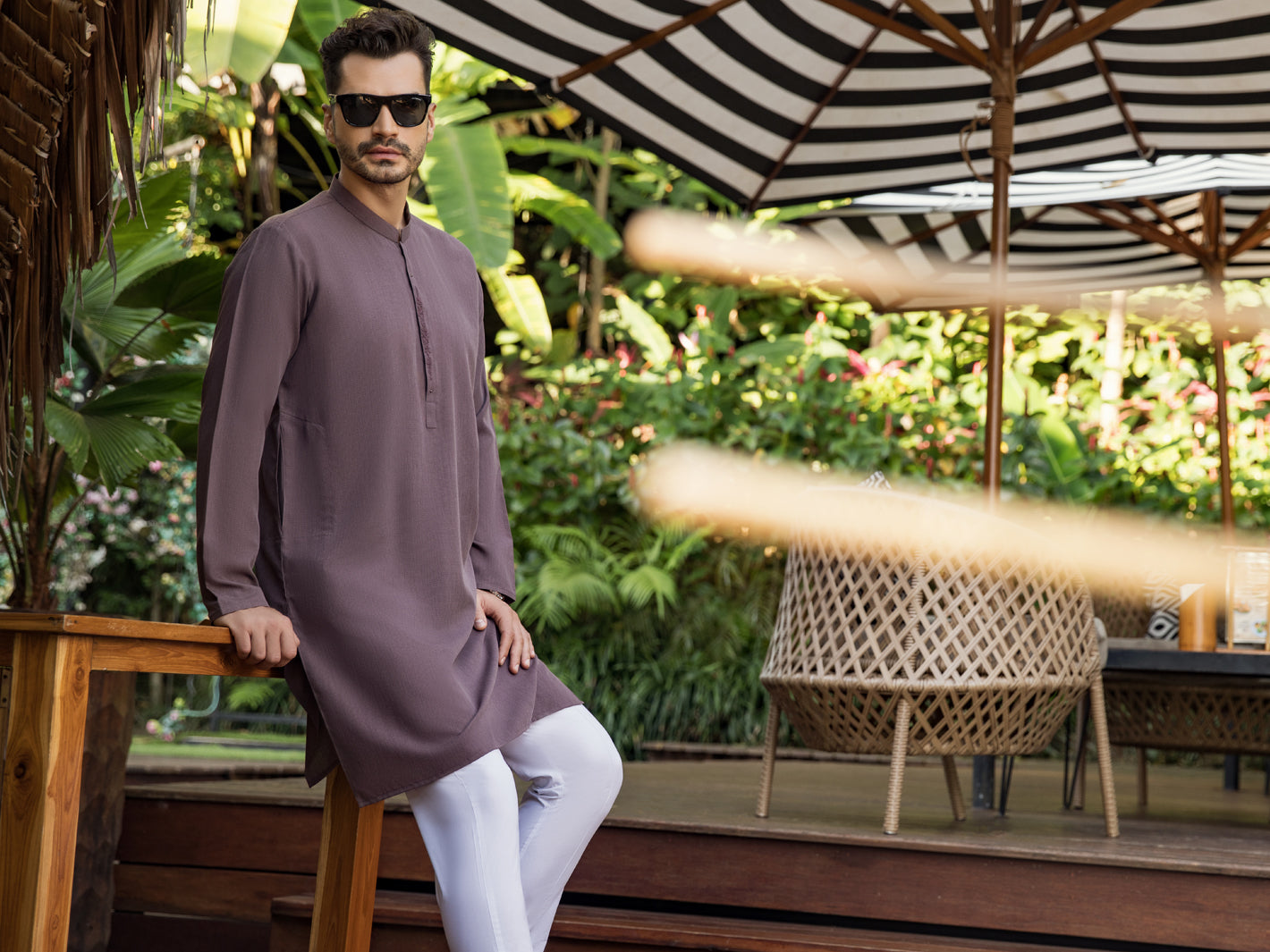 Purple Blended Kurta - AL-K-1008