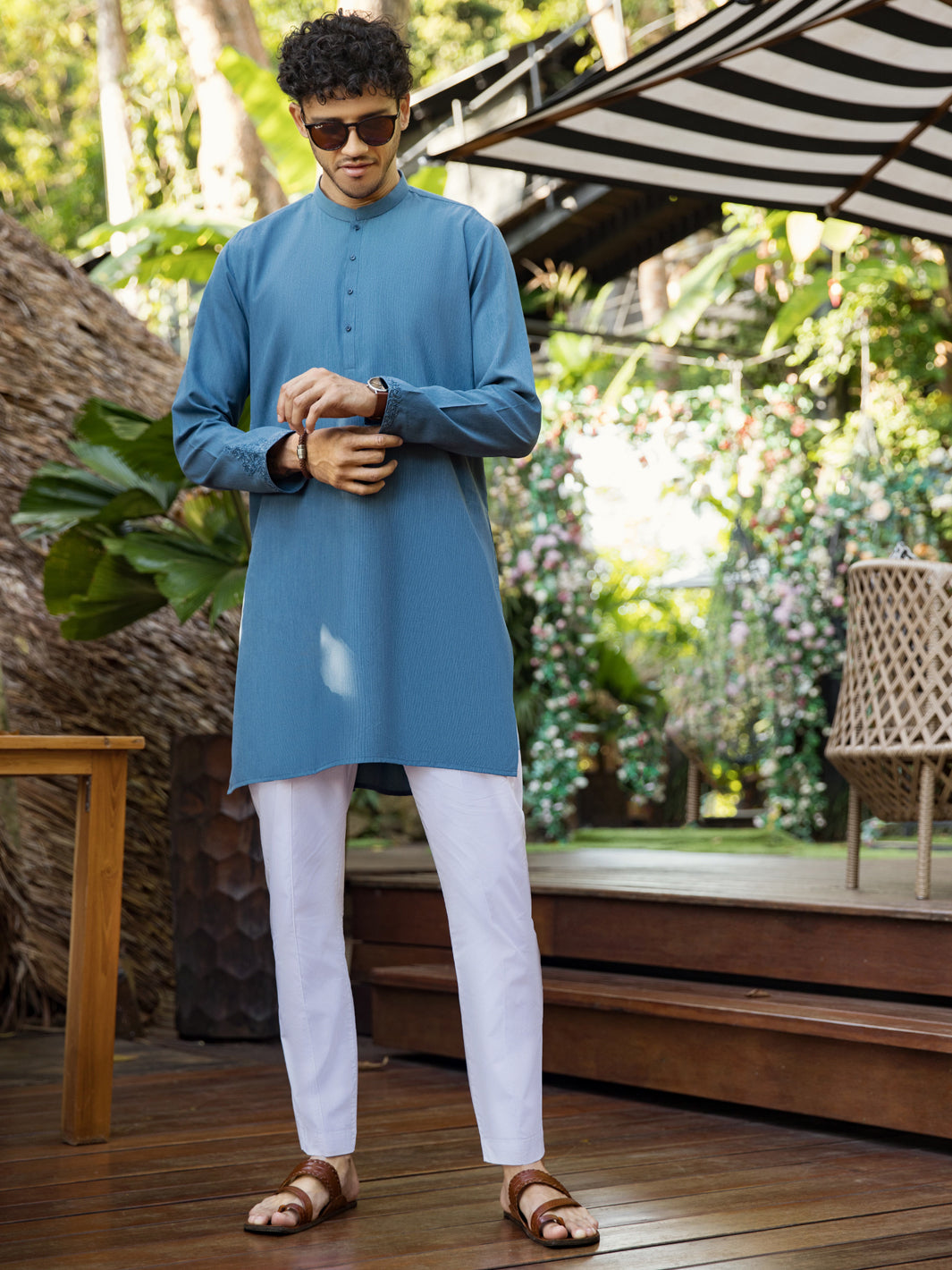 Blue Blended Kurta - AL-K-1009