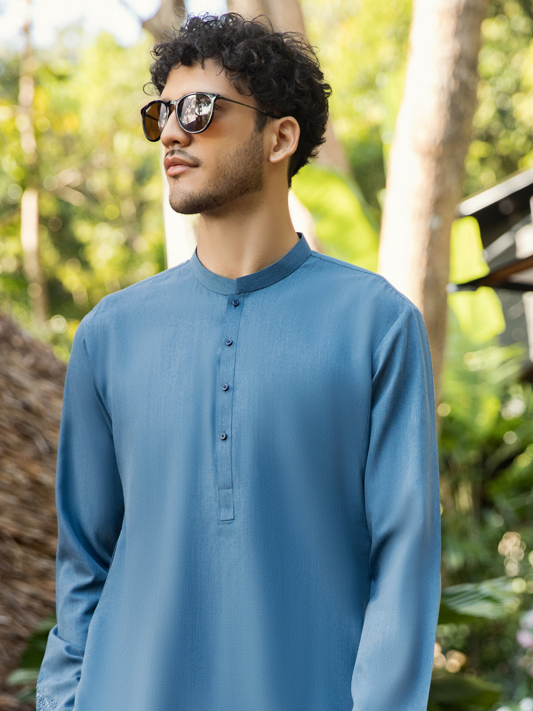 Blue Blended Kurta - AL-K-1009