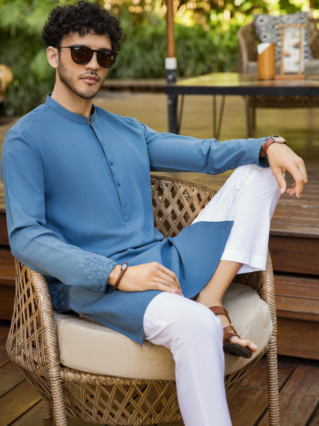 Blue Blended Kurta - AL-K-1009