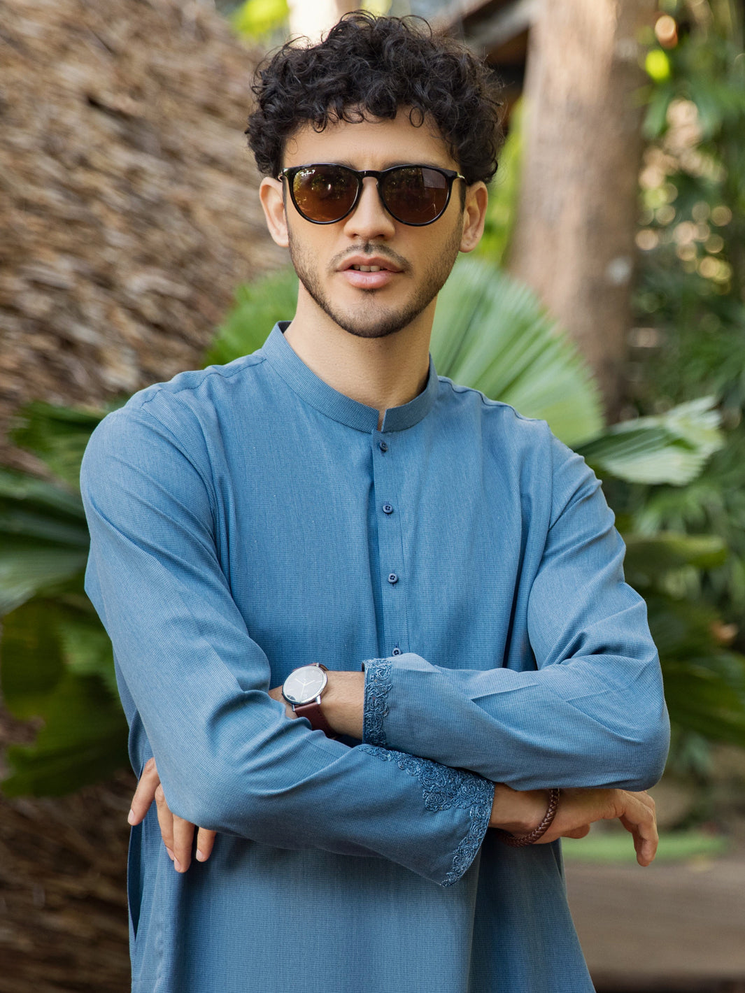Blue Blended Kurta - AL-K-1009