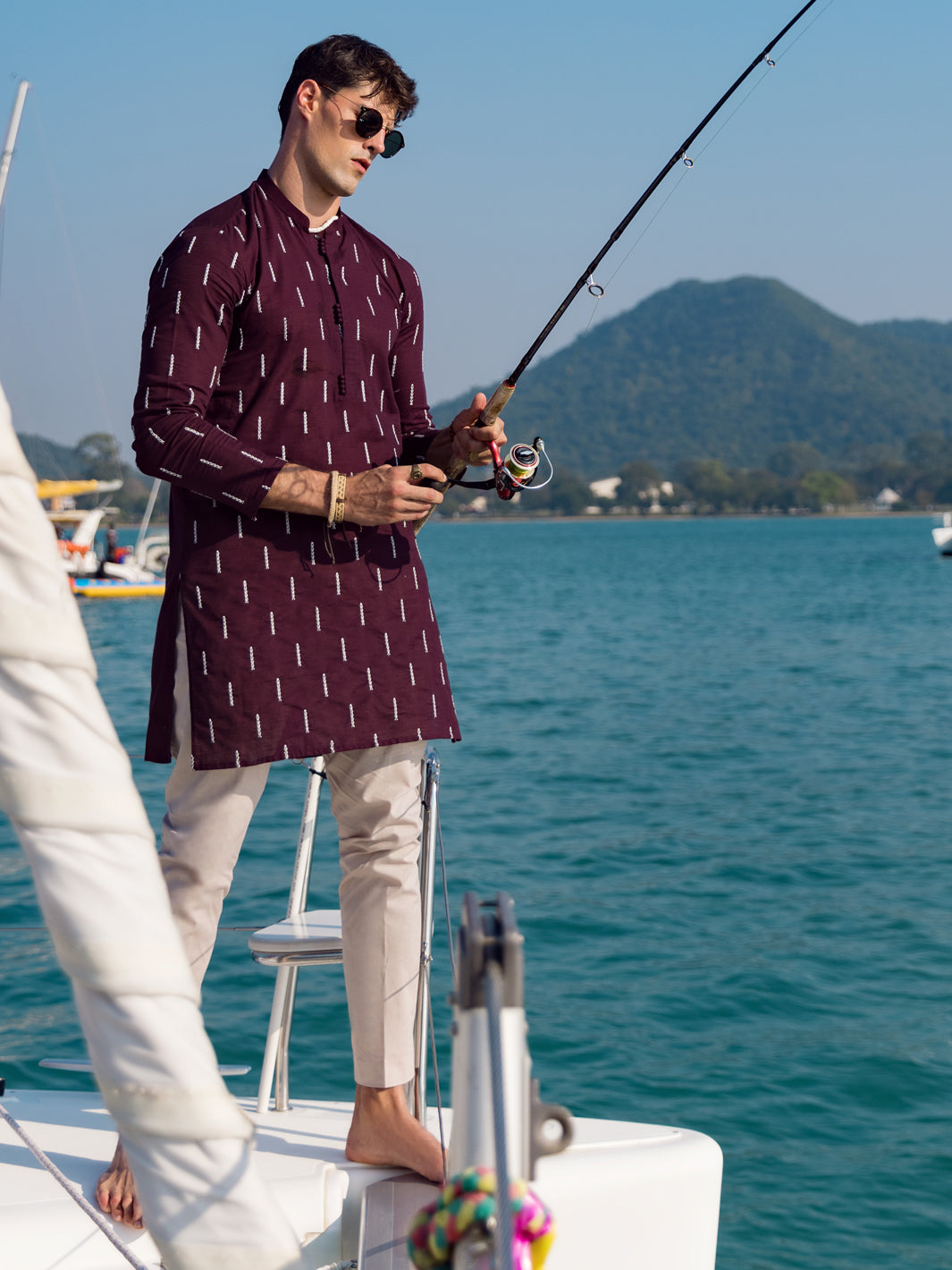 Maroon Cotton Kurta - AL-K-1064A