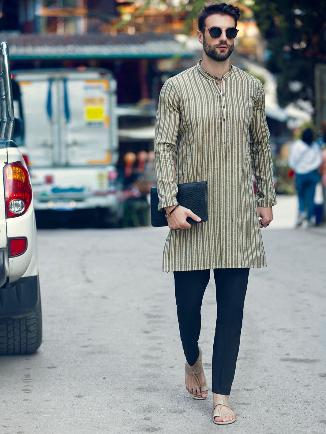 Light Yellow Cotton Kurta - AL-K-1074