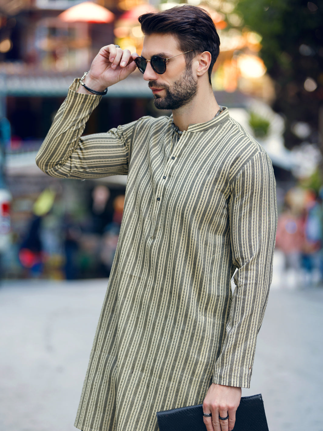 Light Yellow Cotton Kurta - AL-K-1074