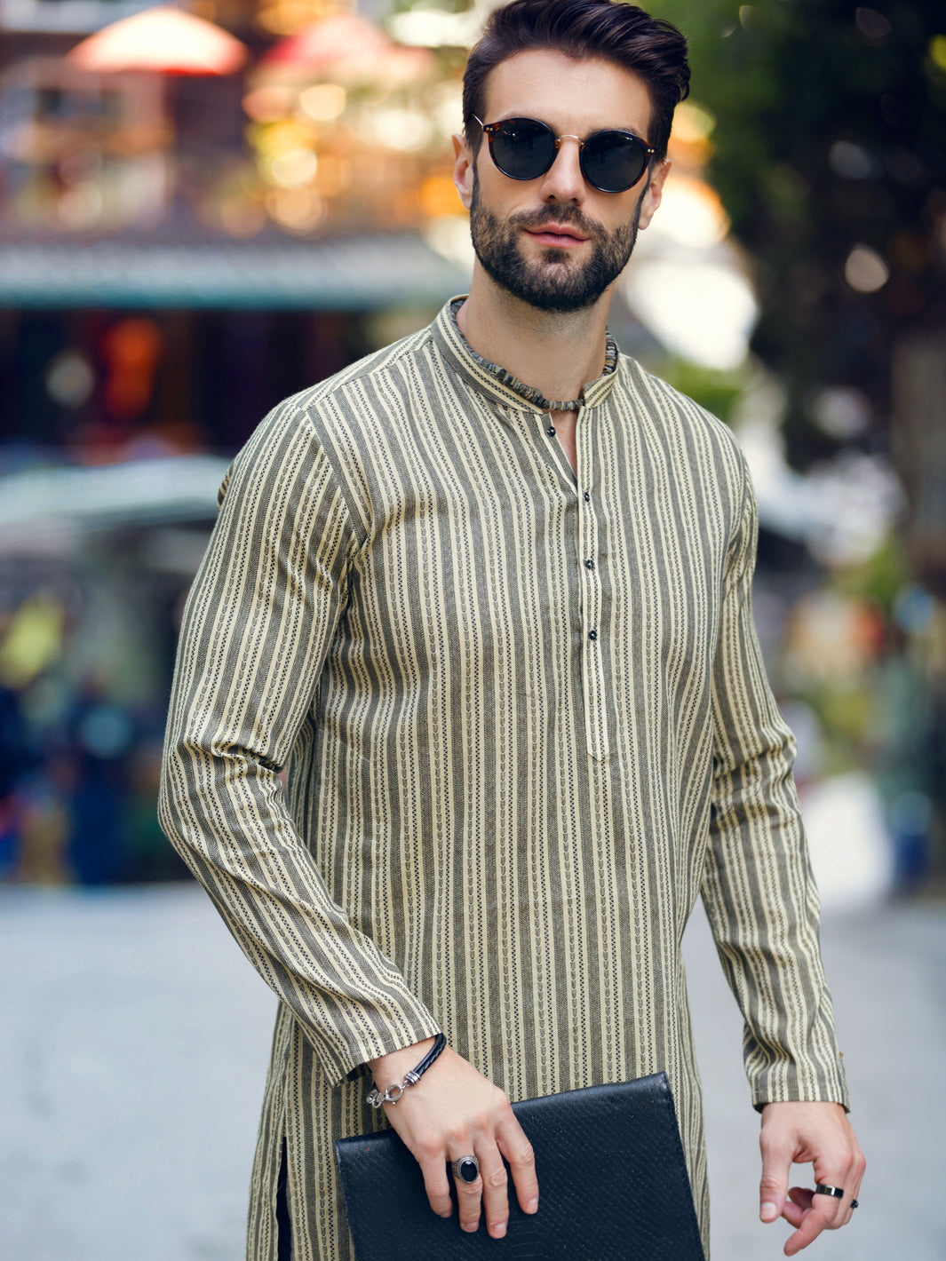 Light Yellow Cotton Kurta - AL-K-1074