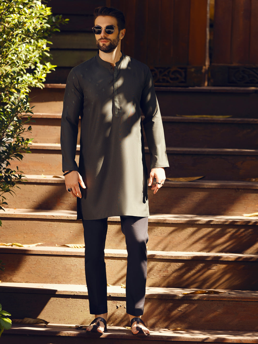 Green Blended Kurta - AL-K-1093