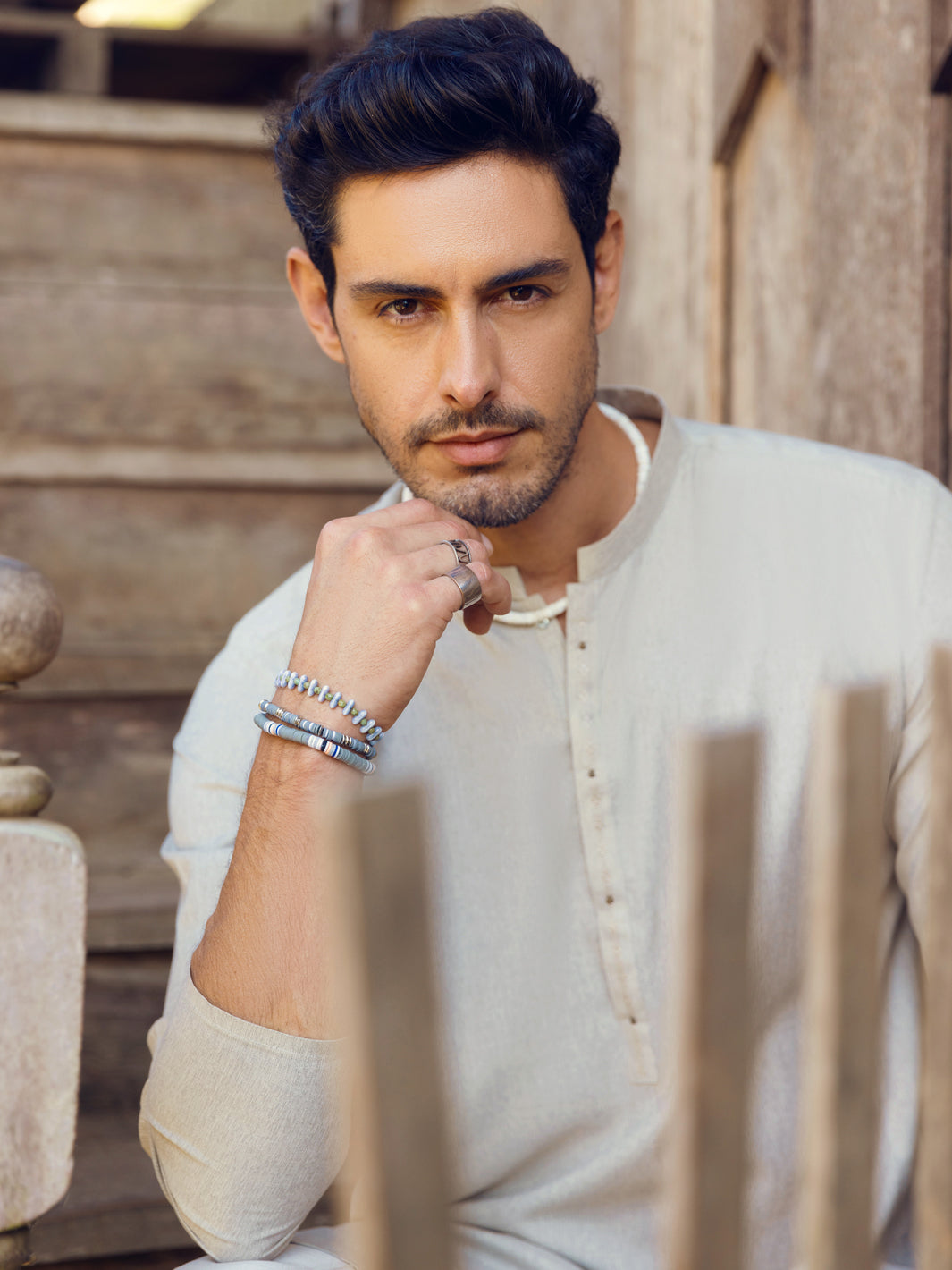 Light Grey Blended Kurta - AL-K-1106