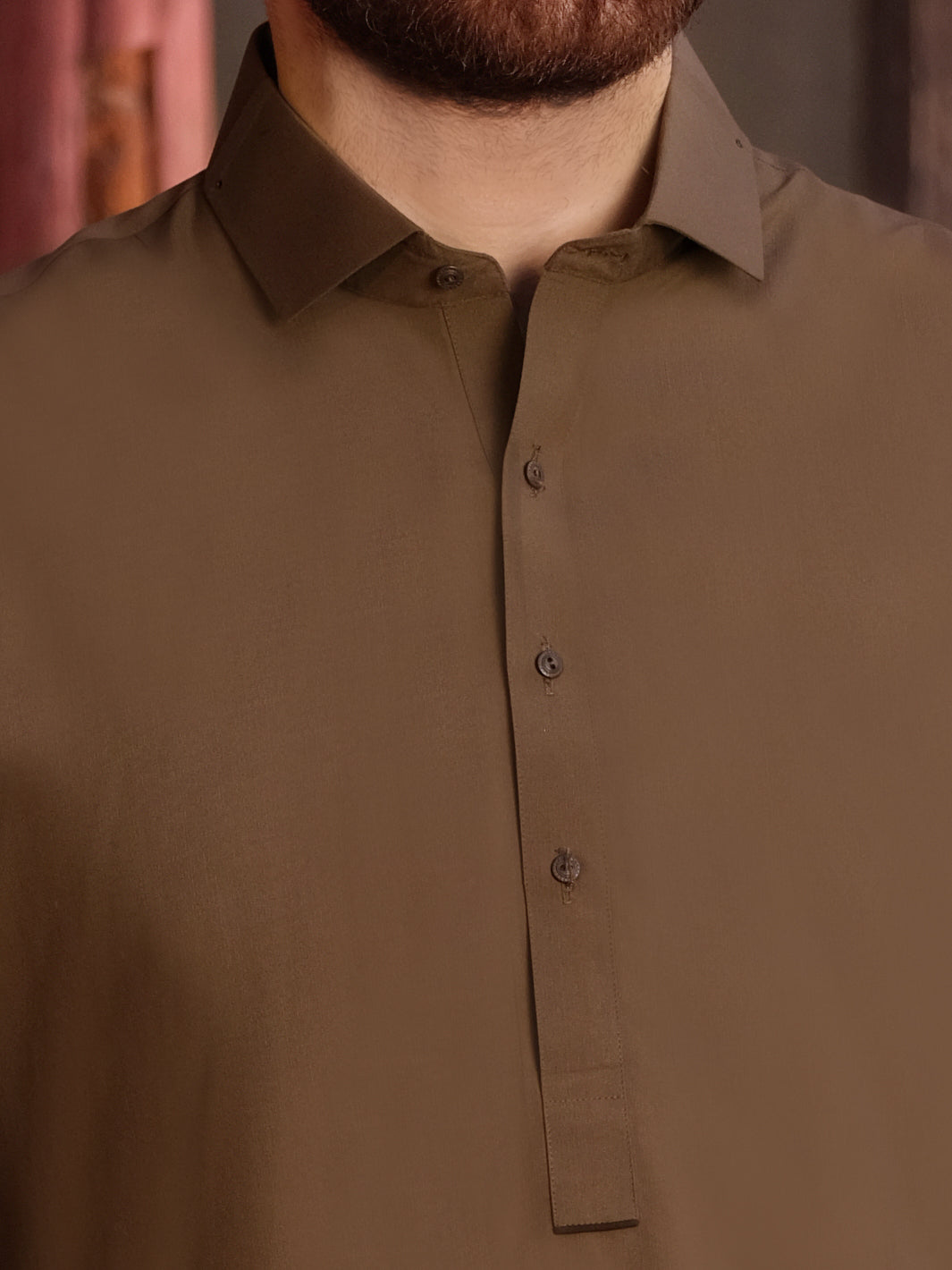 Brown Blended Kameez Shalwar - ALWA-KS-195