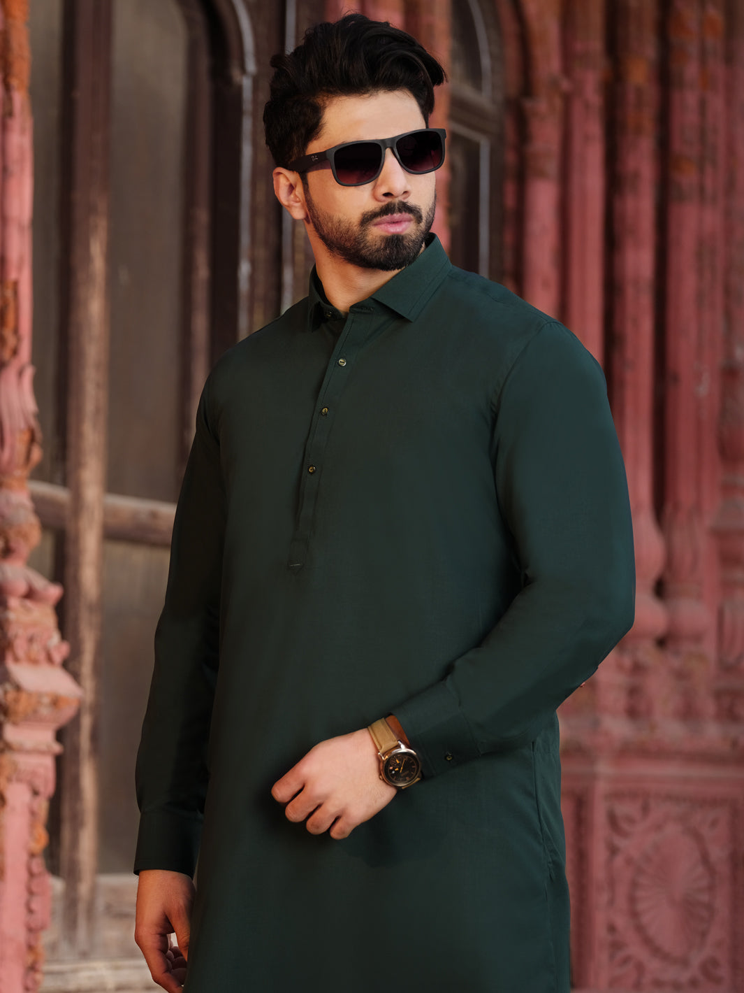 Green Blended Kameez Shalwar - ALWA-KS-199