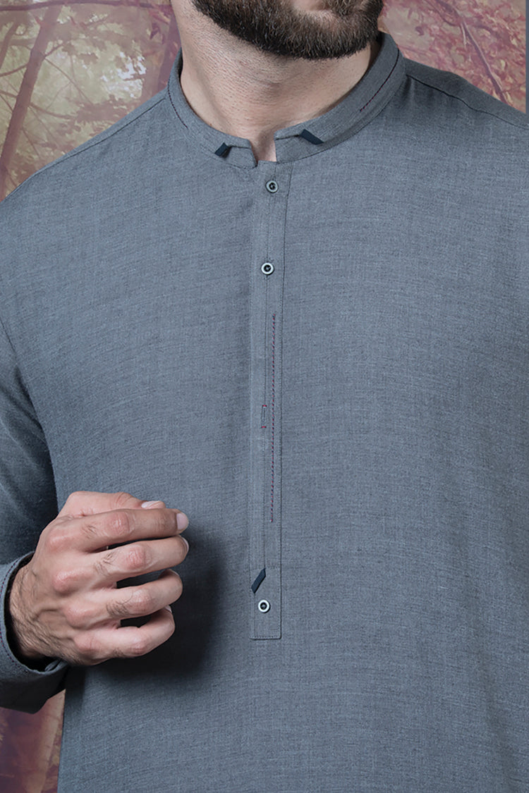 Grey Blended Kameez Shalwar - AL-KS-2319
