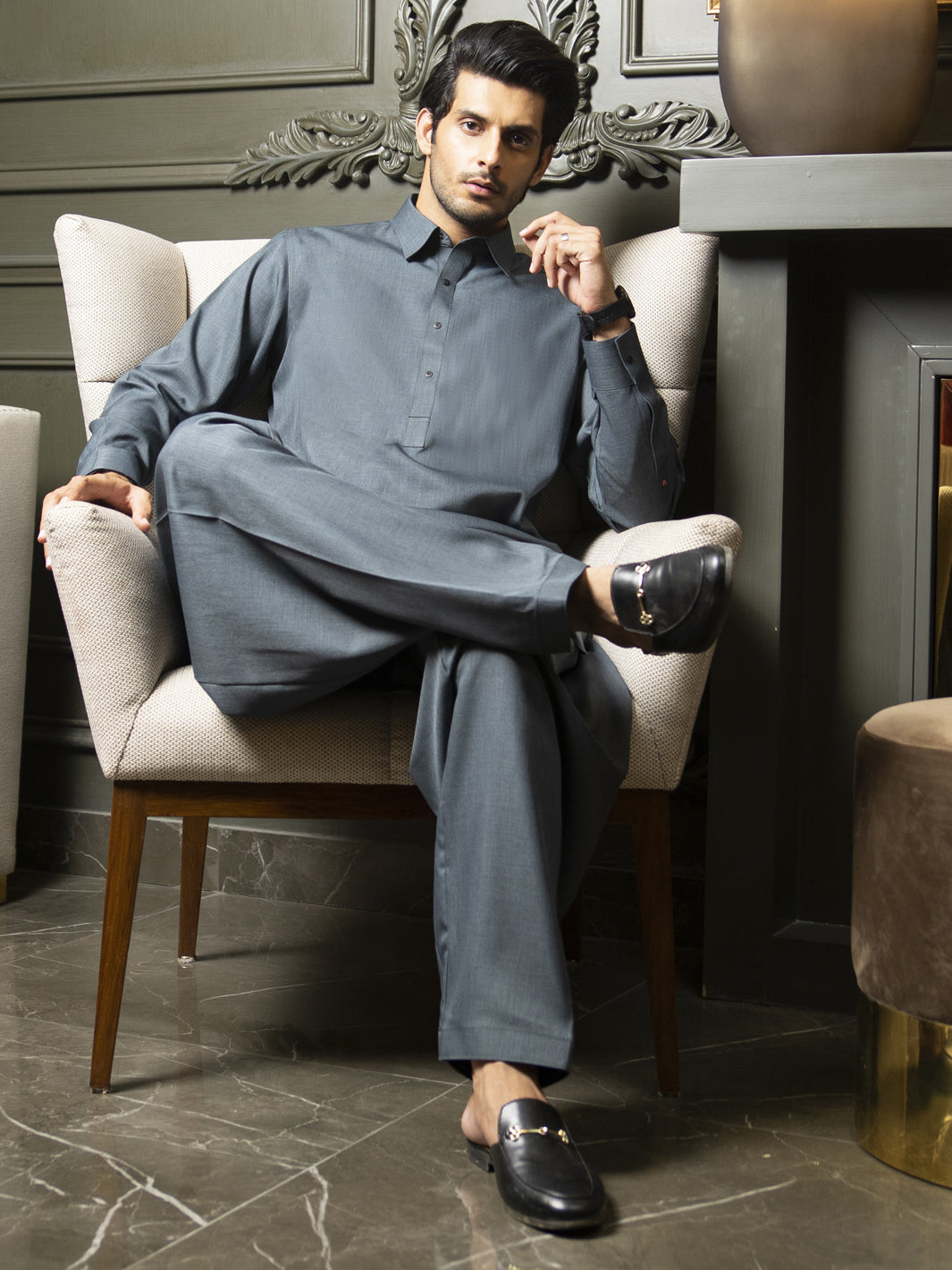Green Kameez Shalwar - ALWA-KS-296