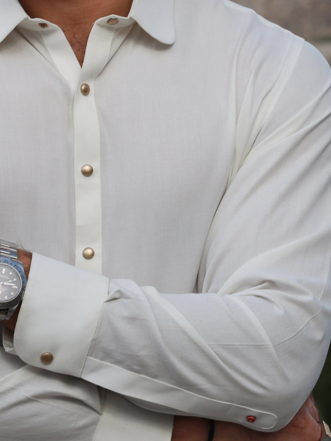 Off White Blended Kameez Shalwar - ALWA-KS-330