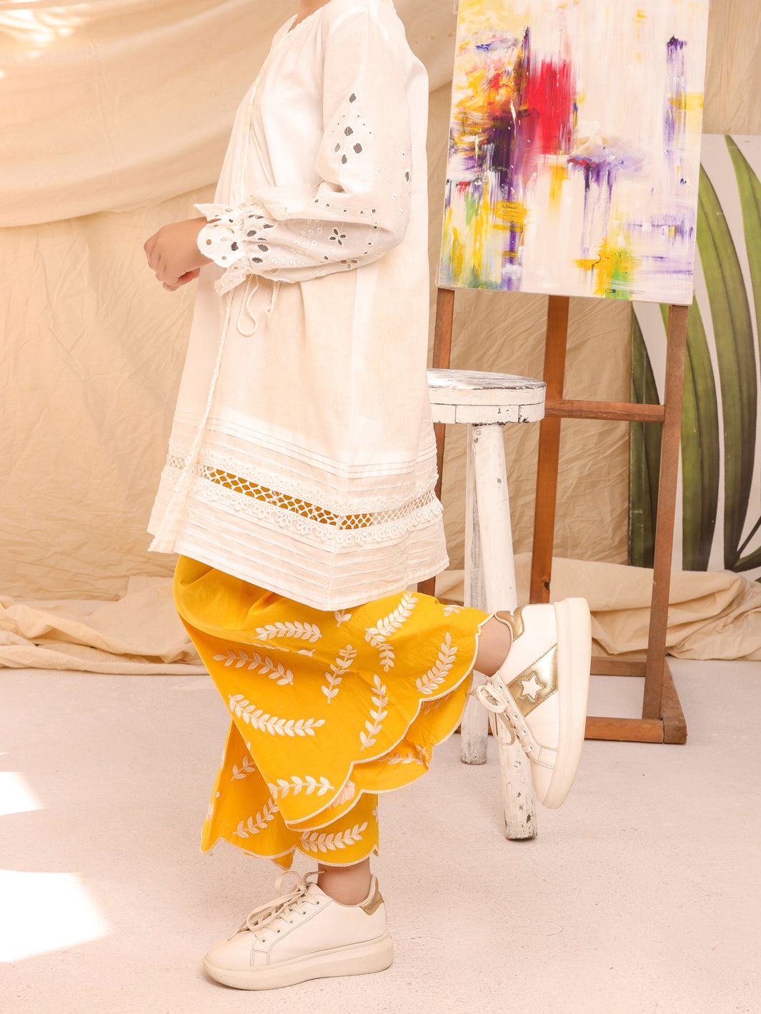 White Cambric Kurti - ALT-LK-1011