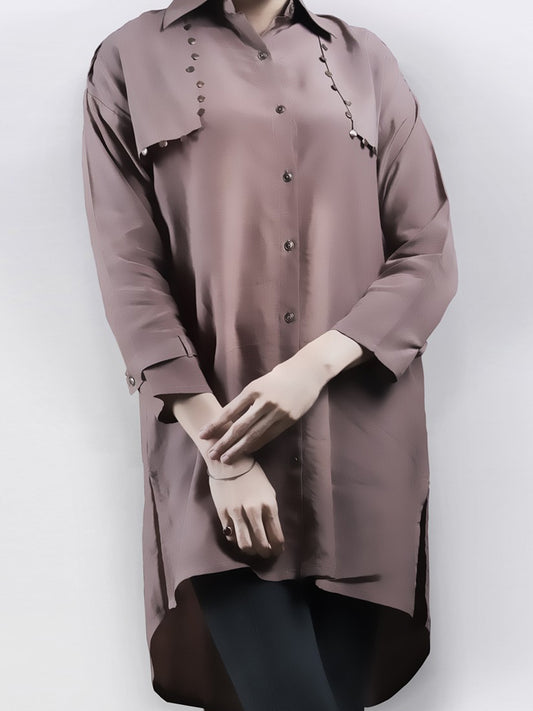 Brown Silk Tunic - LK-209