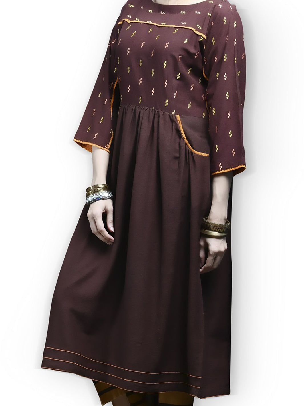 Brown Karandi Tunic - LK-210