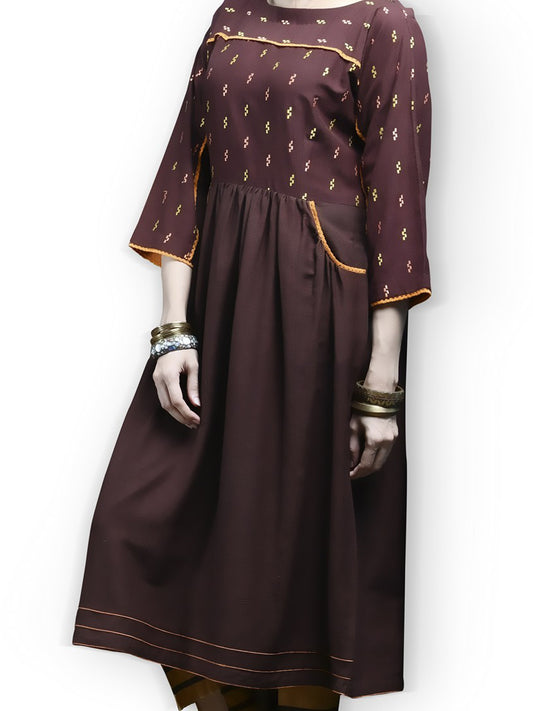 Brown Karandi Tunic - LK-210