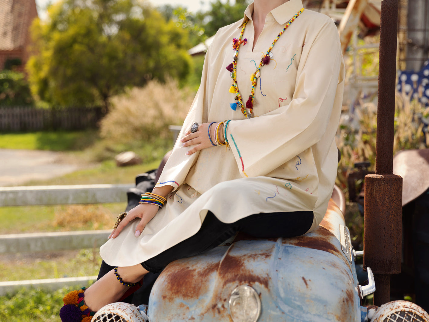 Off White Dyed Tunic - AL-LK-874