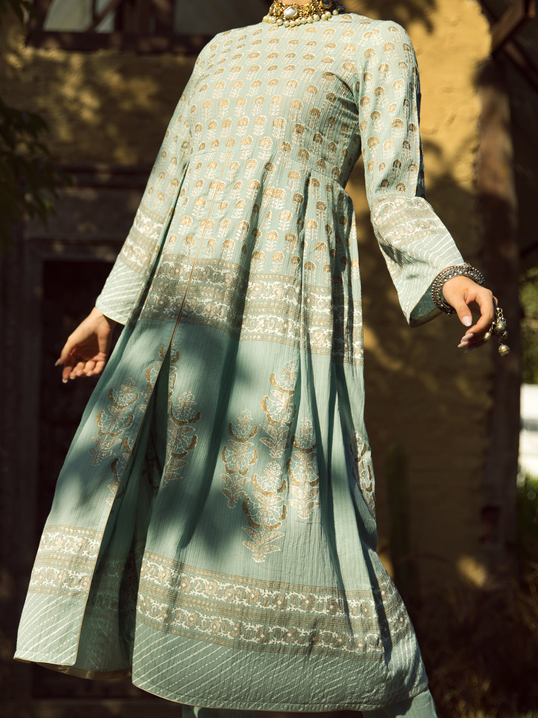 Sky Blue Yarn Dyed Tunic - AL-LK-879