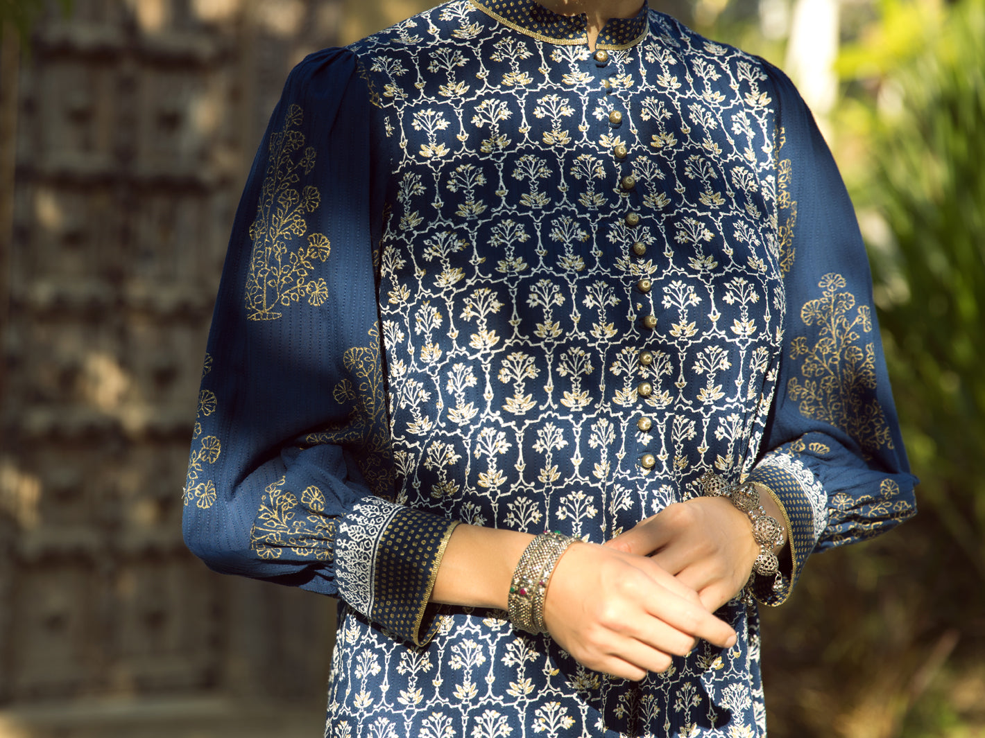 Blue Yarn Dyed Tunic - AL-LK-880