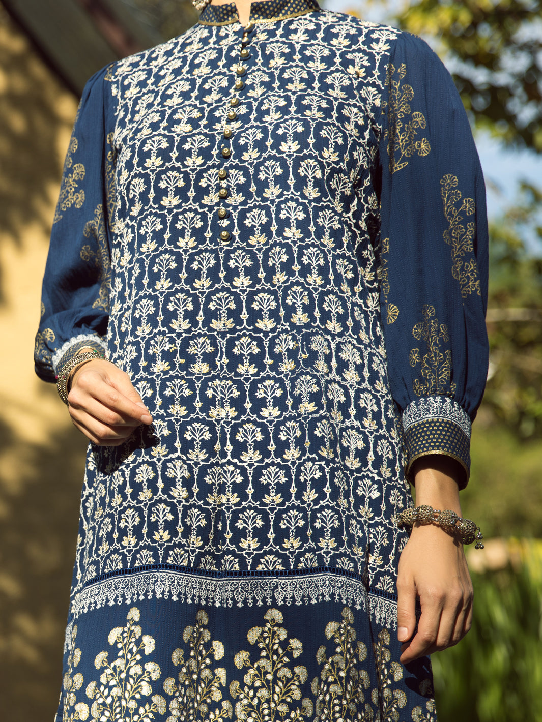 Blue Yarn Dyed Tunic - AL-LK-880
