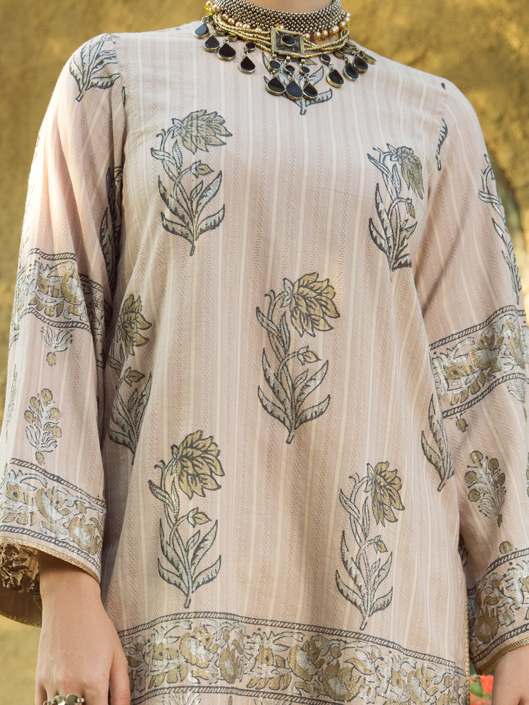 Light Brown Yarn Dyed Tunic - AL-LK-881