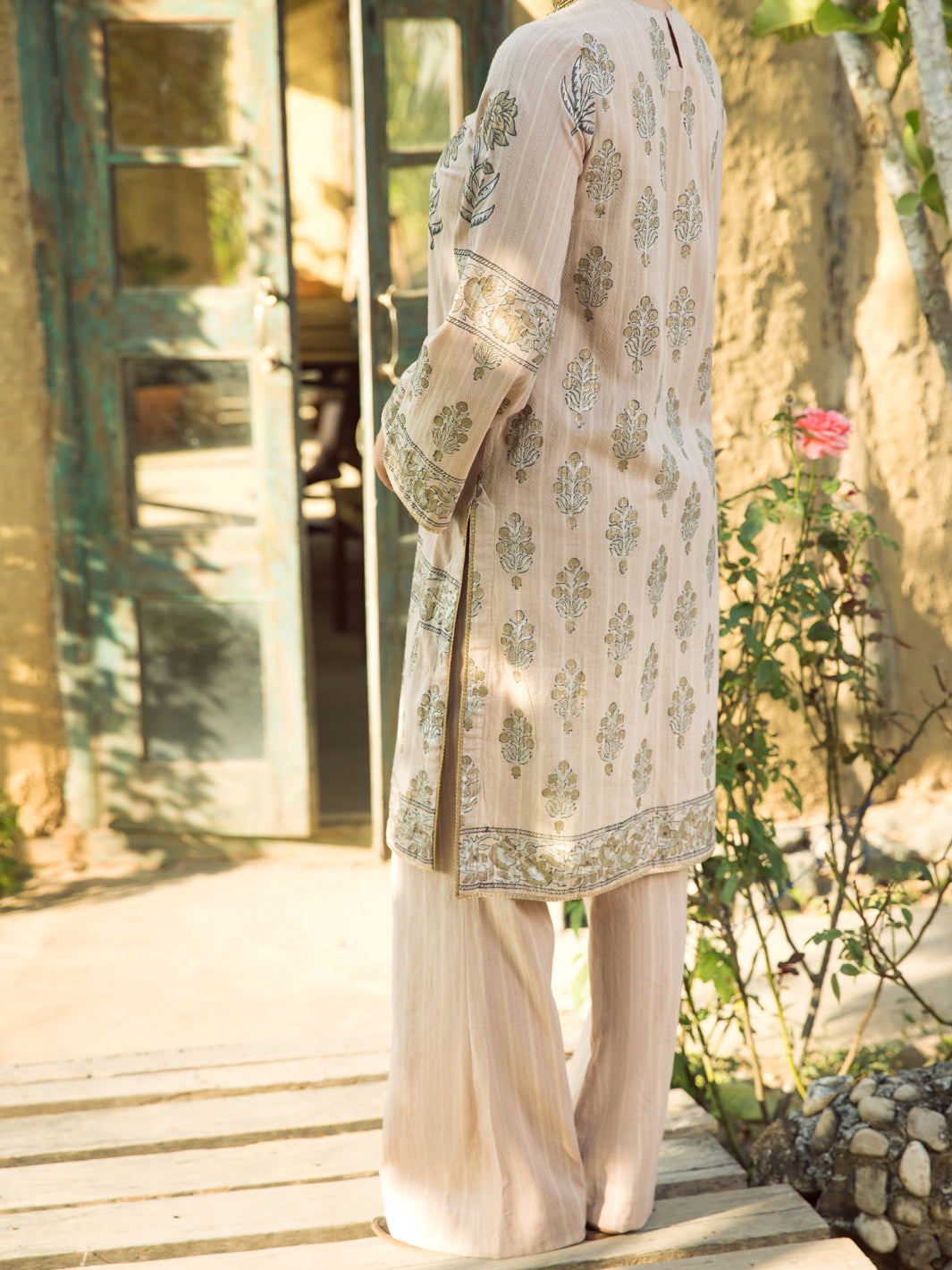 Light Brown Yarn Dyed Tunic - AL-LK-881