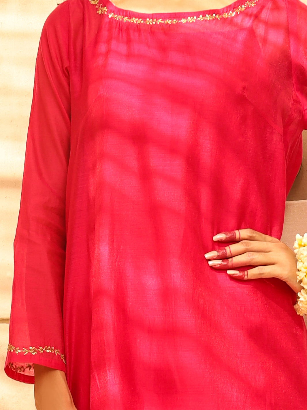 Pink Cotton Viscose Silk 2 Piece Stitched - ALCR-2PS-LKS-1021 - Almirah Online