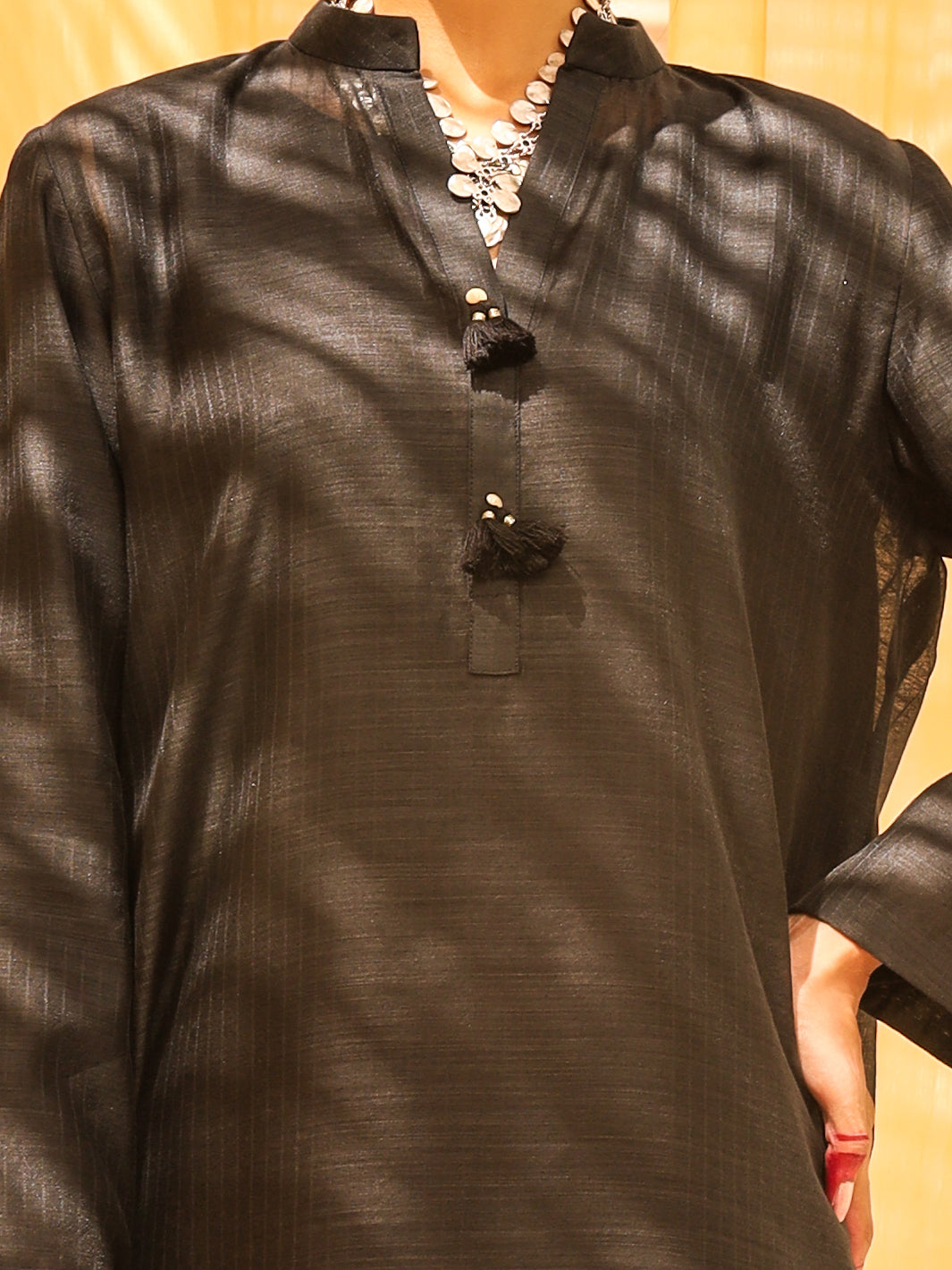 Black Lining Cotton 2 Piece Stitched - ALCR-2PS-LKS-1025 - Almirah Online