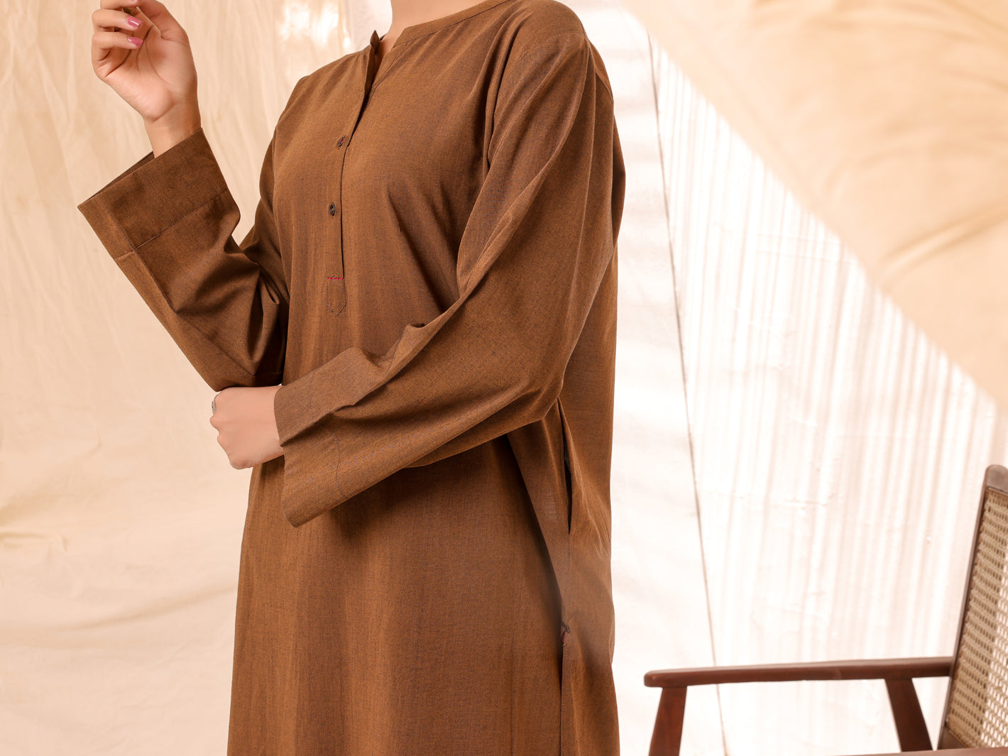 Brown Cotton 2Pc Stitched - ALCR-2PS-LKS-1039