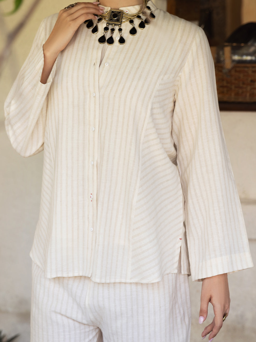 Off White Linen 2Pc Stitched - ALCR-2PS-LKS-1090