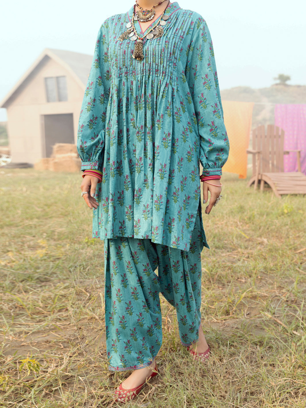 Sea Green Cambric 2 Piece Stitched - AWP-2PS-LKS-524