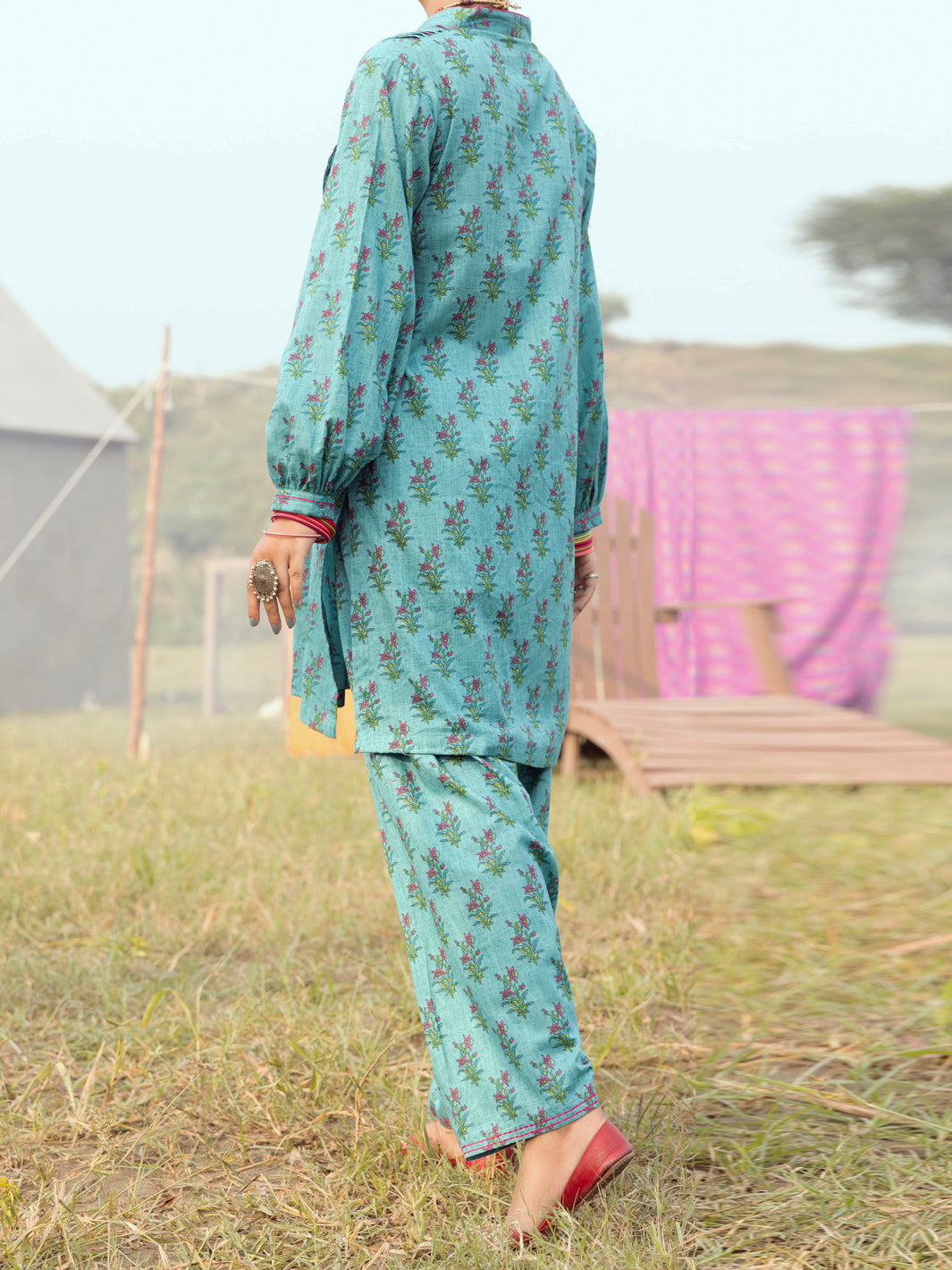 Sea Green Cambric 2 Piece Stitched - AWP-2PS-LKS-524