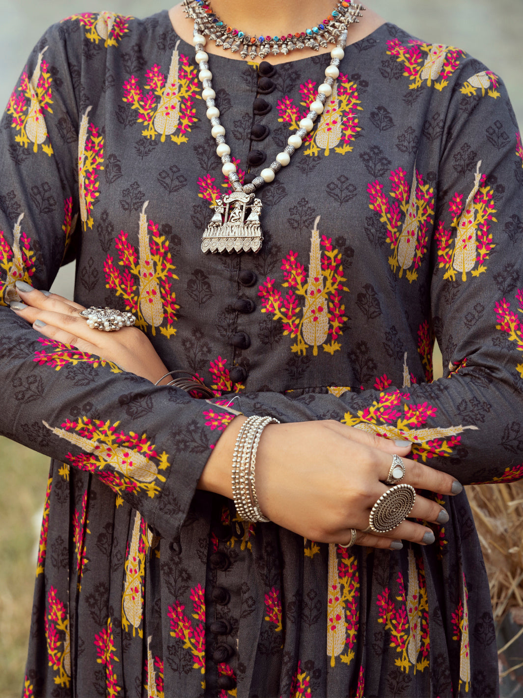 Dark Grey Cambric 2Pc Stitched - AWP-2PS-LKS-525