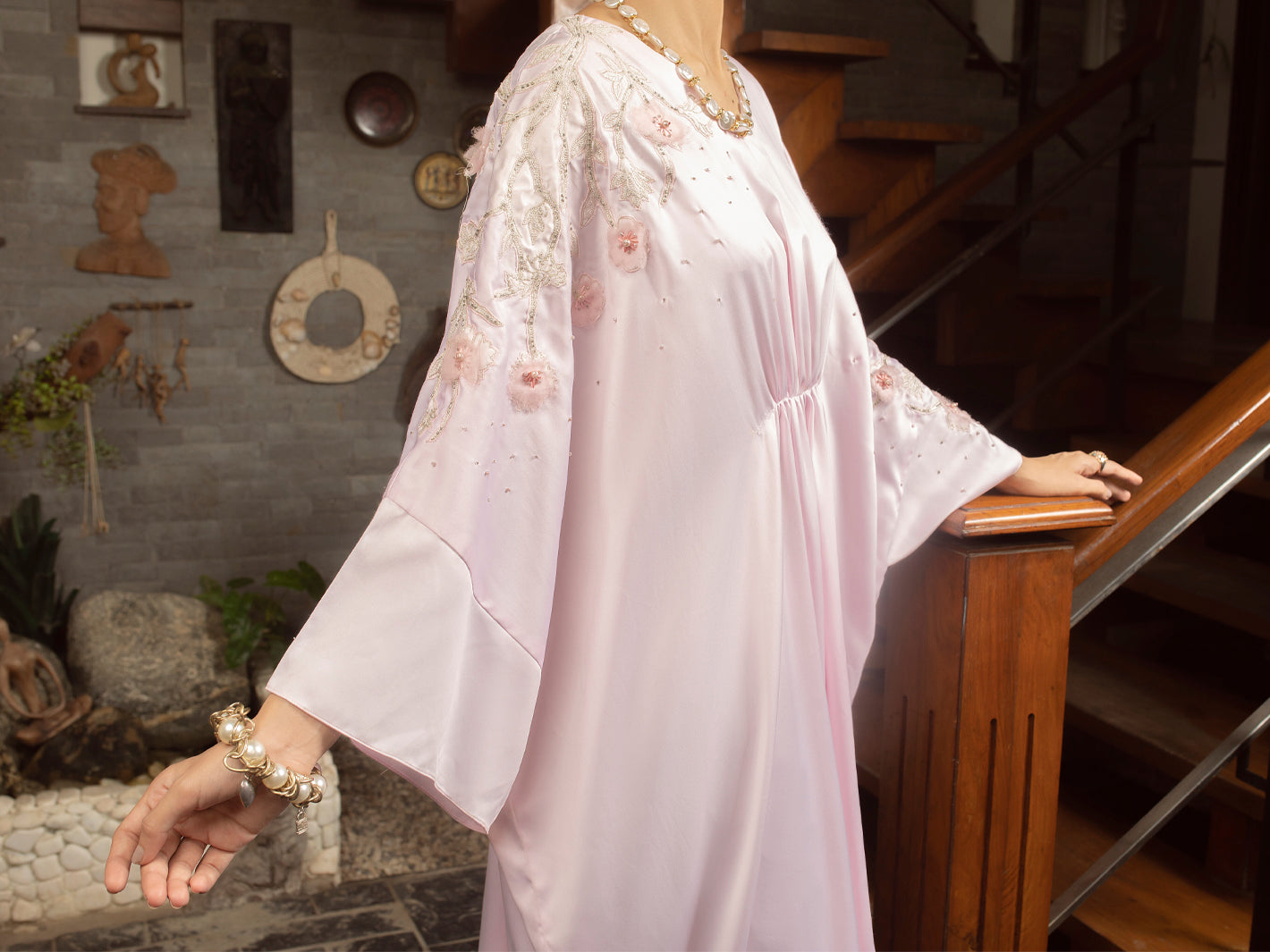 Pink Satin 2 Piece Formal Stitched - AL-2PS-LS-365