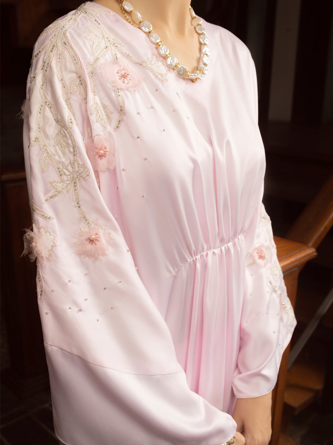 Pink Satin 2 Piece Formal Stitched - AL-2PS-LS-365