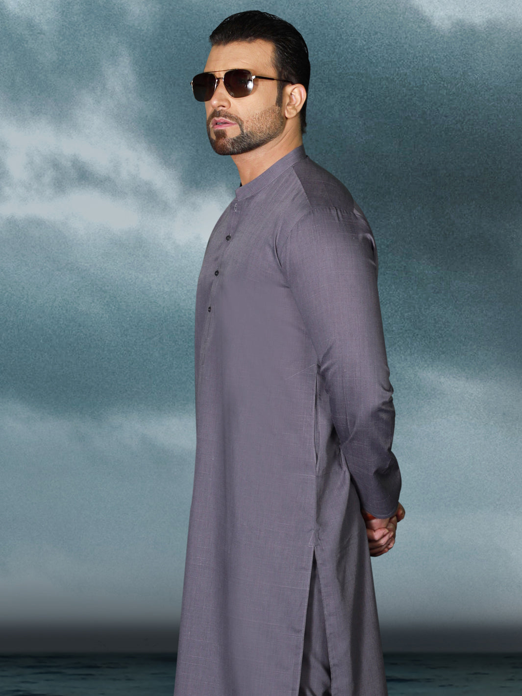 Lavender Blended Men Unstitched Fabric - AL-Nizam-22