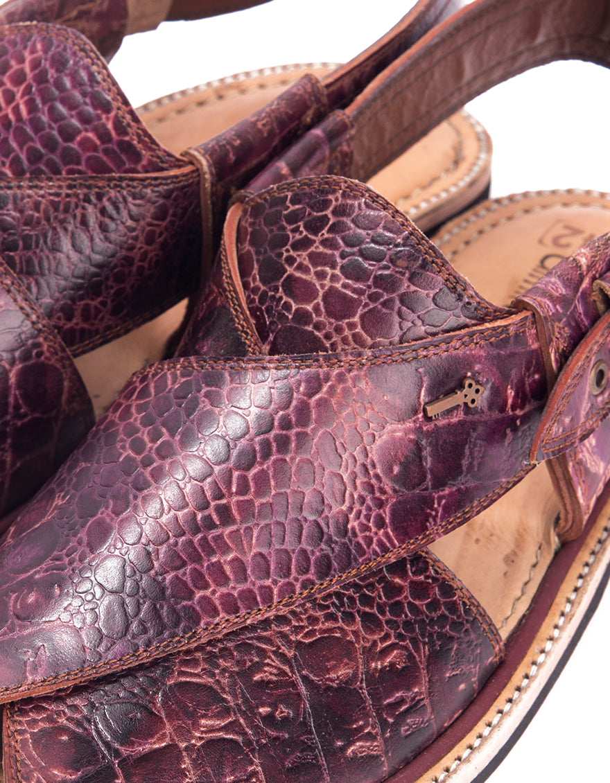 Maroon Leather Peshawari Chappal - MFW-HC-029