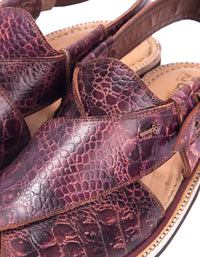Maroon Leather Peshawari Chappal - MFW-HC-029