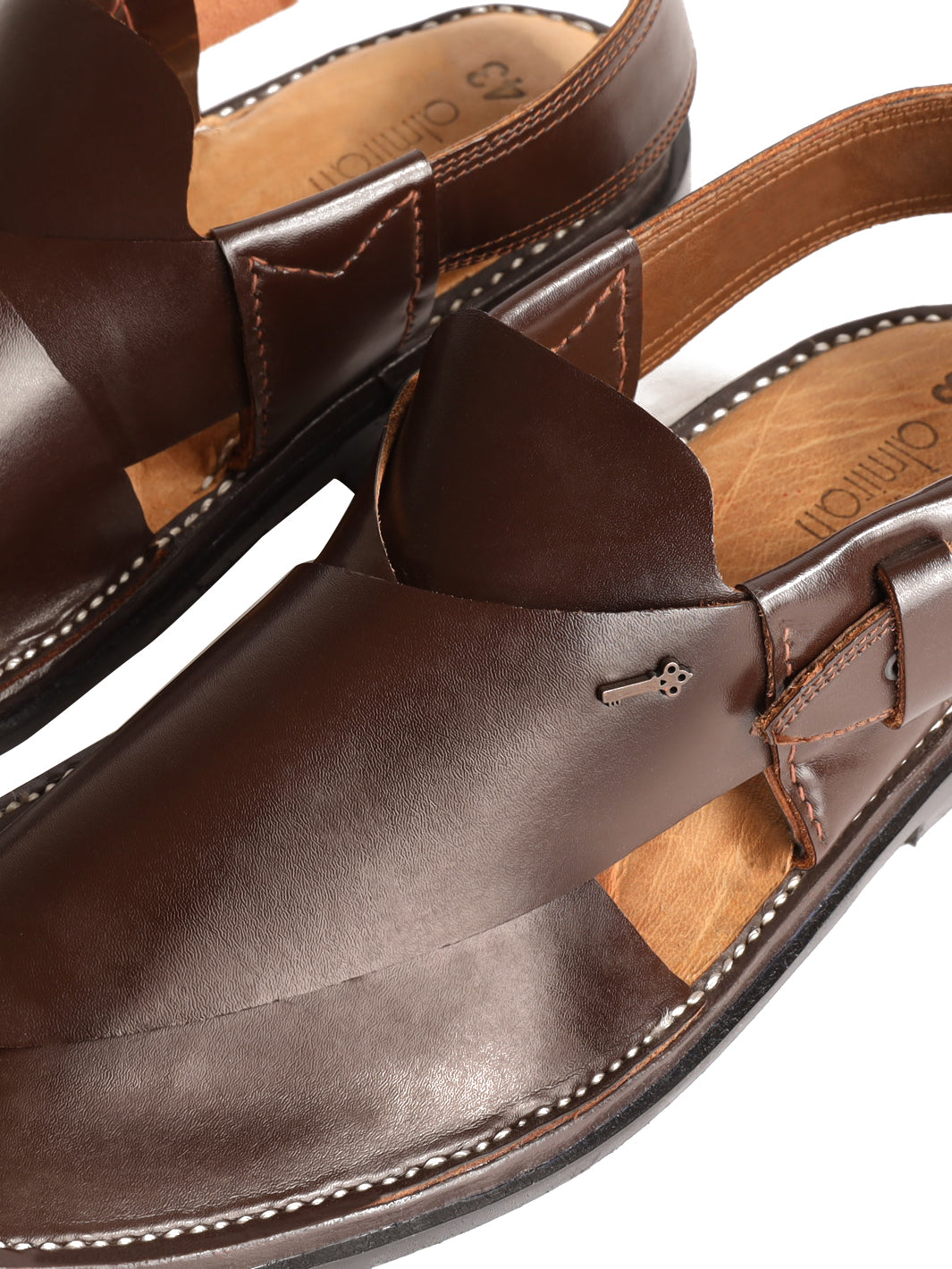 Brown Leather Peshawari Chappal - MFW-HC-091