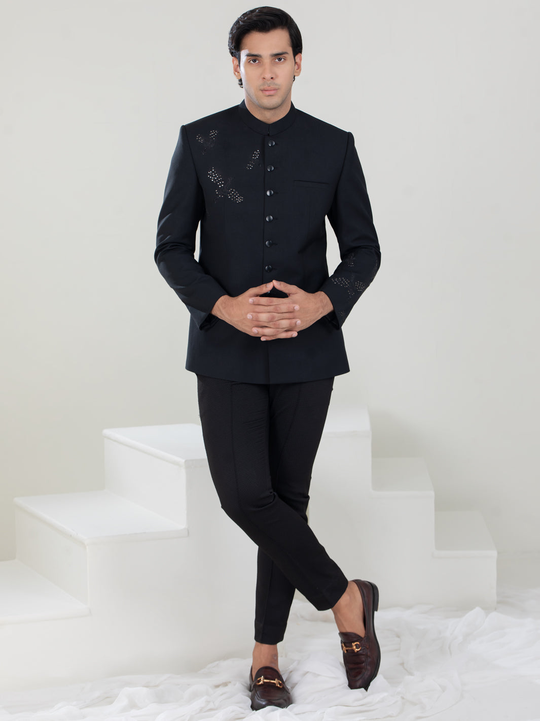Black Blended Prince Coat - AL-PCS-051