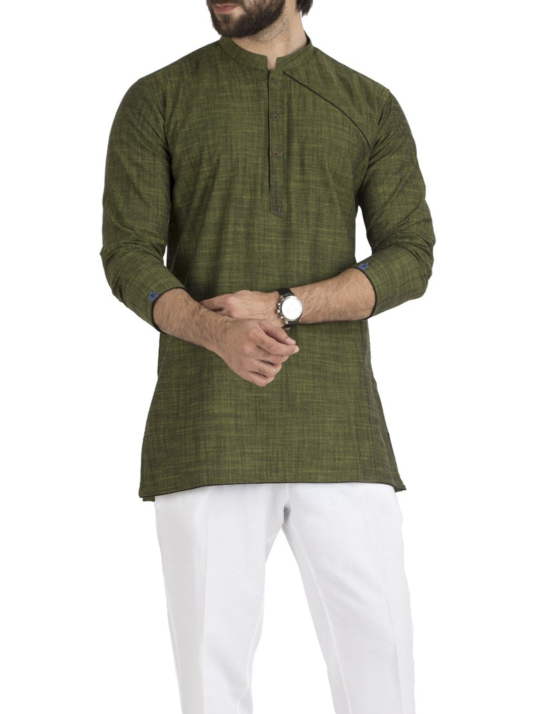 Green Blended Kurta - AL-SK-716