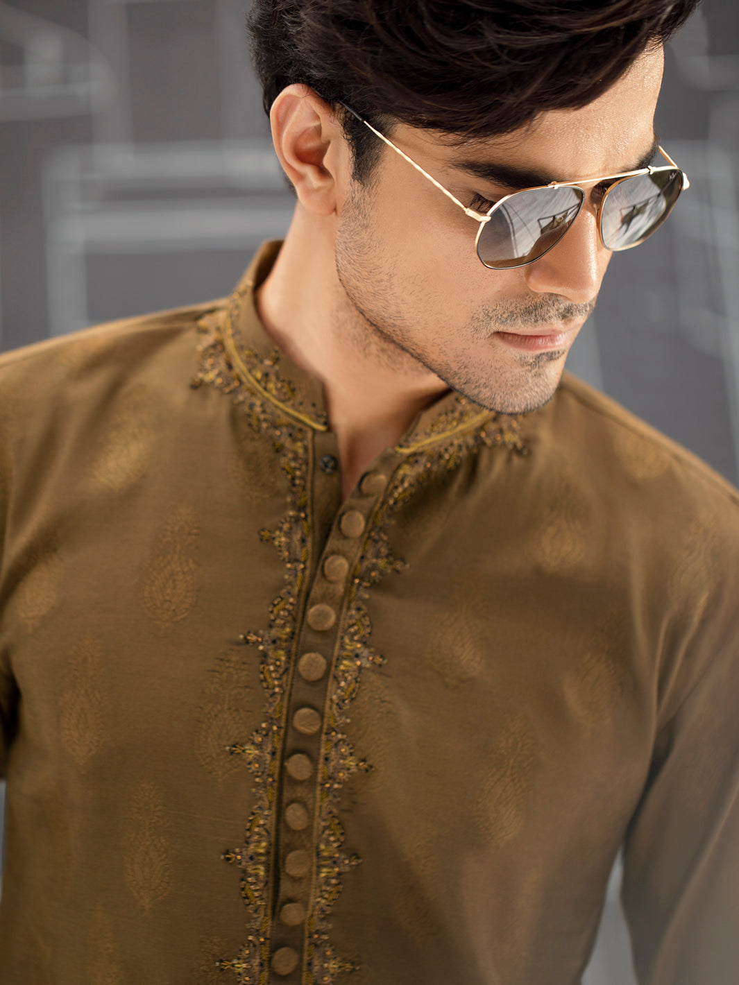 Green Formal Kurta - AL-K-SP-033