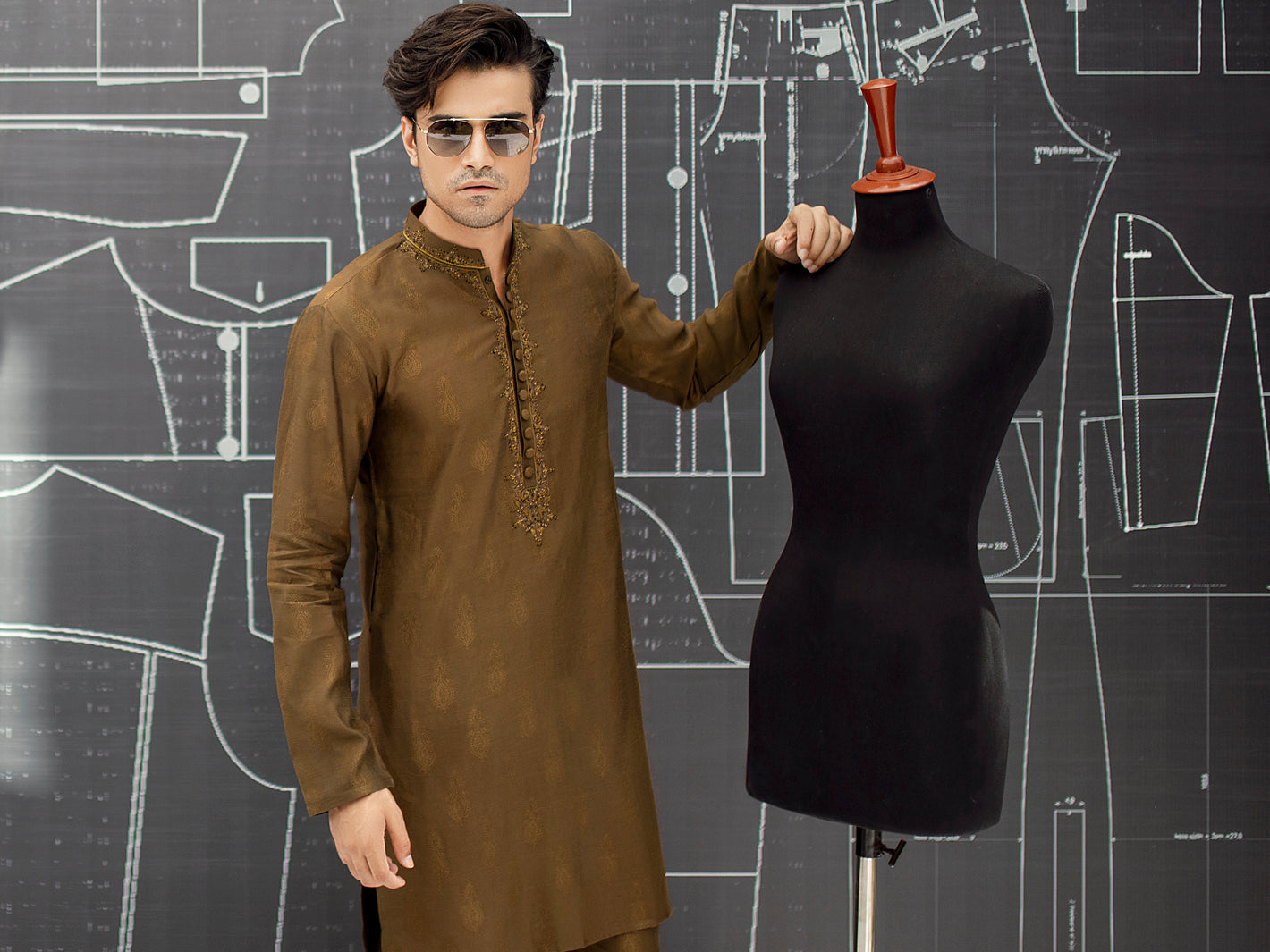 Green Formal Kurta - AL-K-SP-033