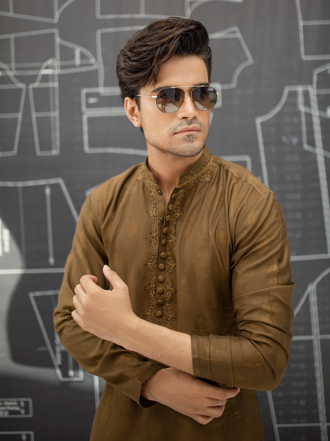 Green Formal Kurta - AL-K-SP-033