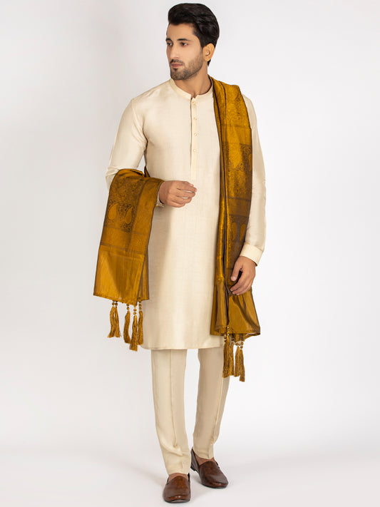 Green Jacquard Shawl For Men - AL-MST-031