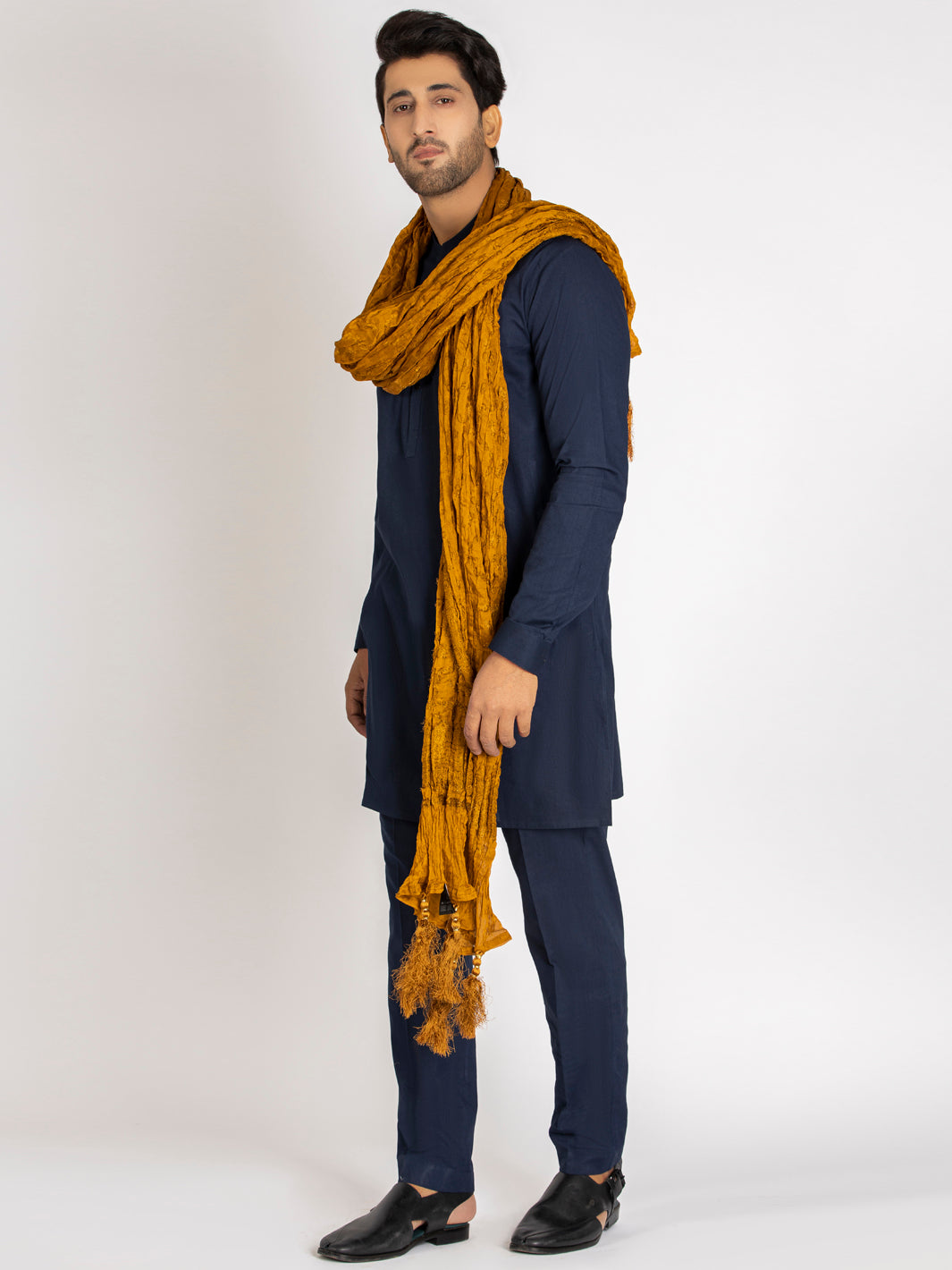 Mustard Stole For Men - AL-MST-019
