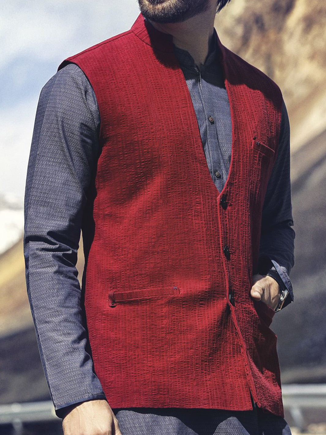 Maroon Waistcoat - WC-222