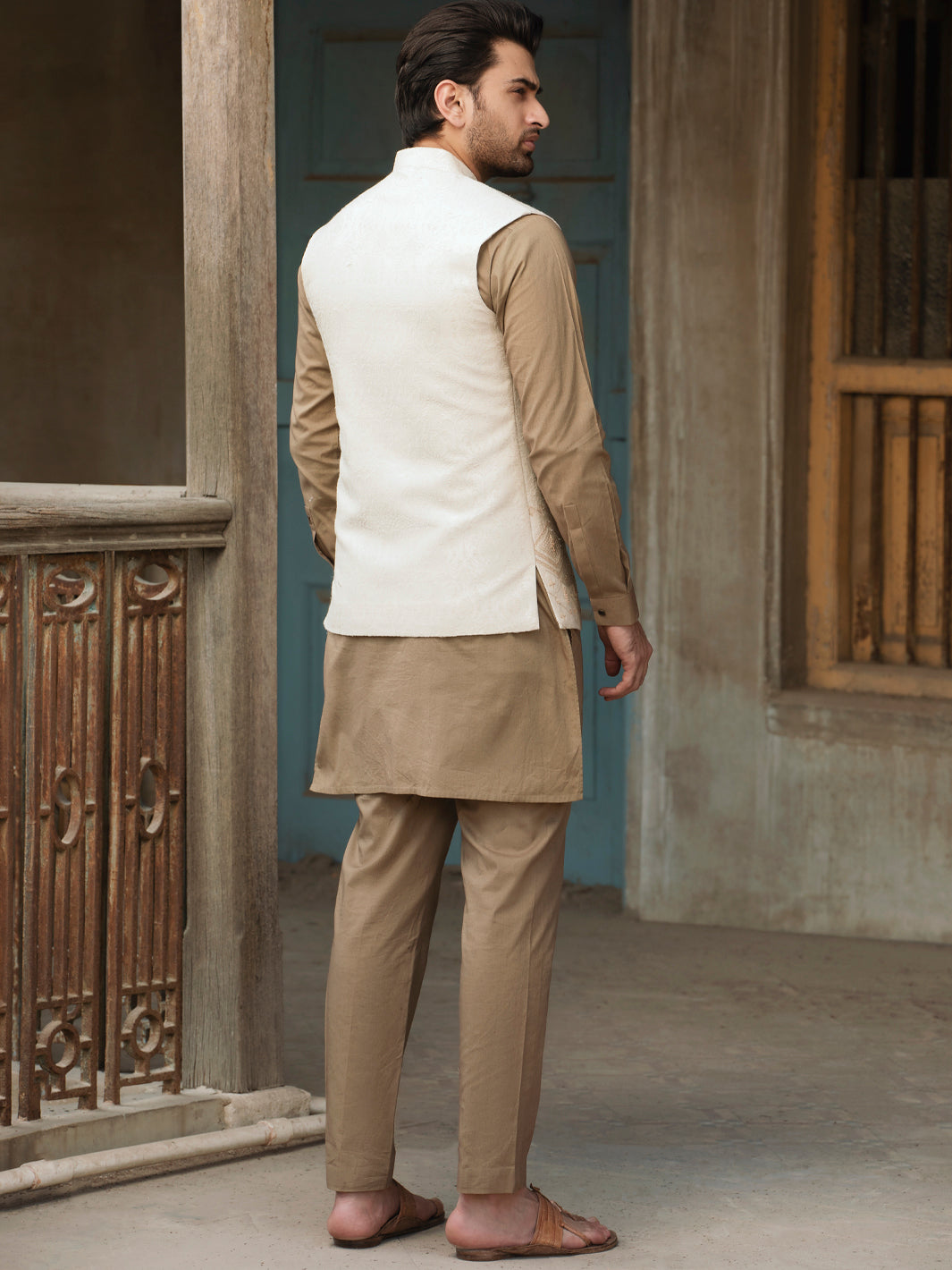 Cream Karandi Waistcoat - AL-WC-441