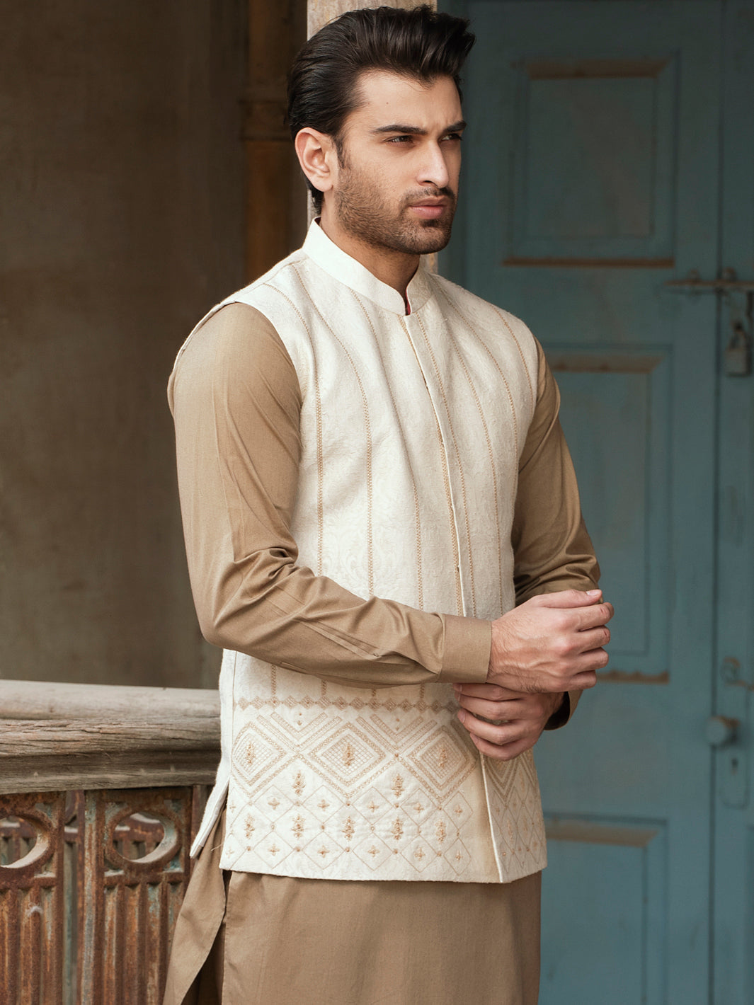 Cream Karandi Waistcoat - AL-WC-441