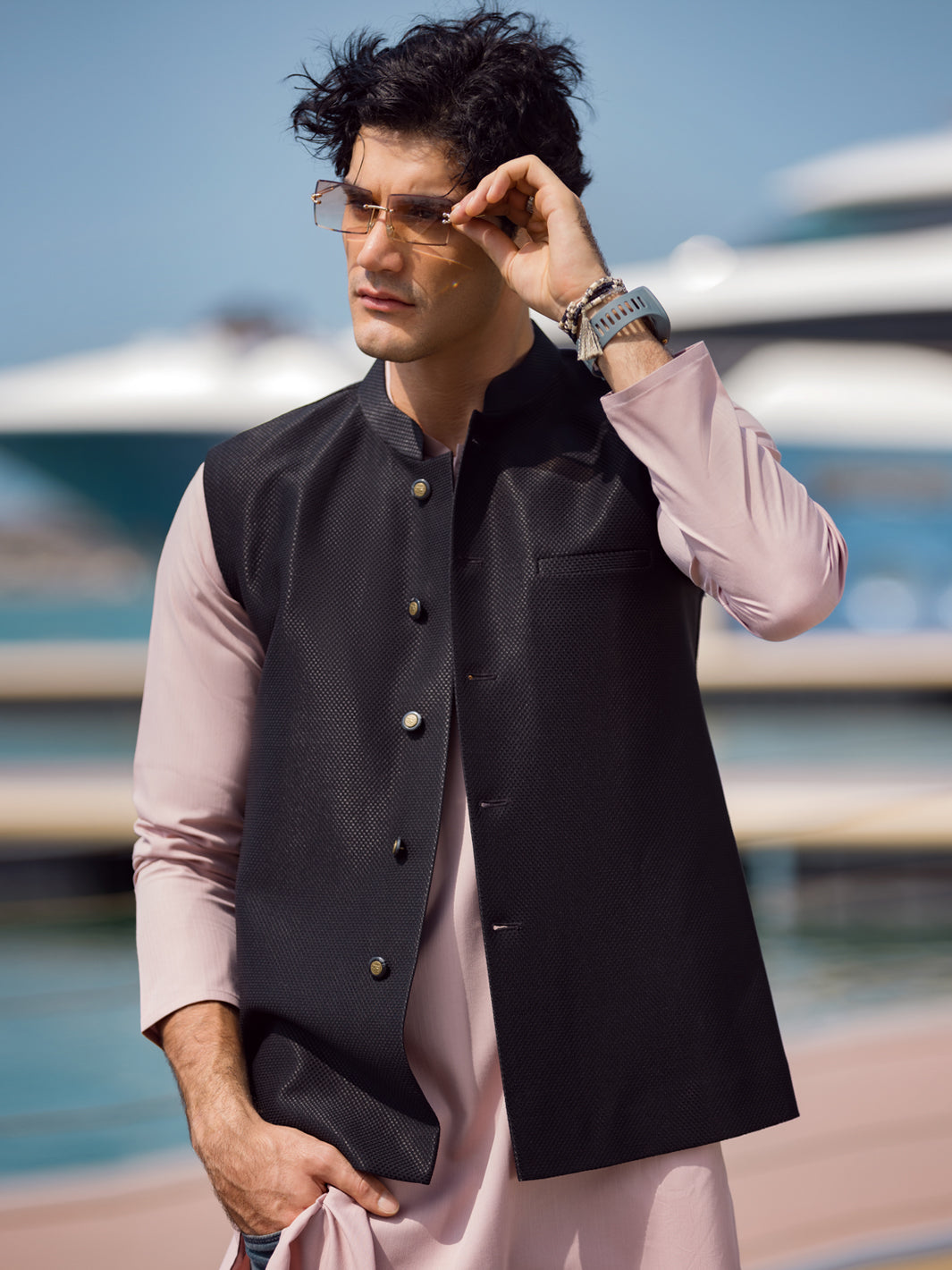 Black Blended Waistcoat - AL-WC-460